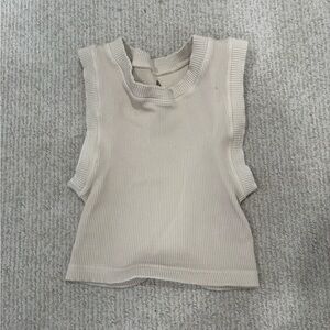 FP Movement by Free People Cream Crop Top